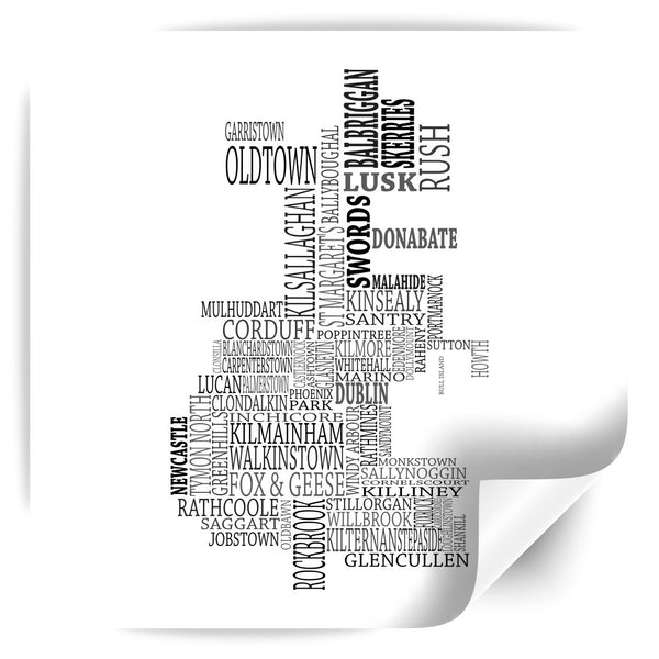 Dublin Typographical Map Print