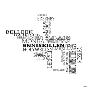 Fermanagh Typographical Map Print