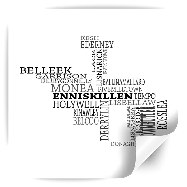 Fermanagh Typographical Map Print