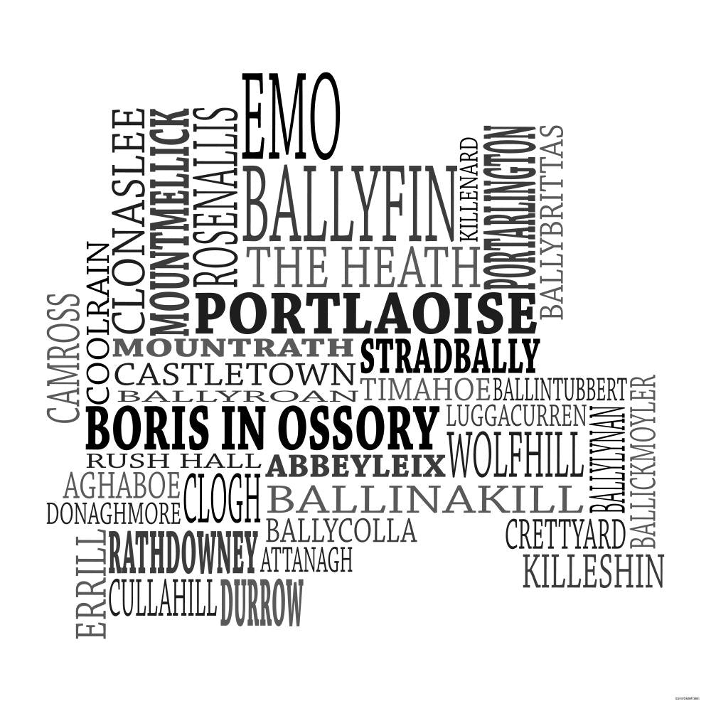 Laois Typographical Map Print