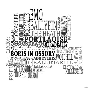 Laois Typographical Map Print