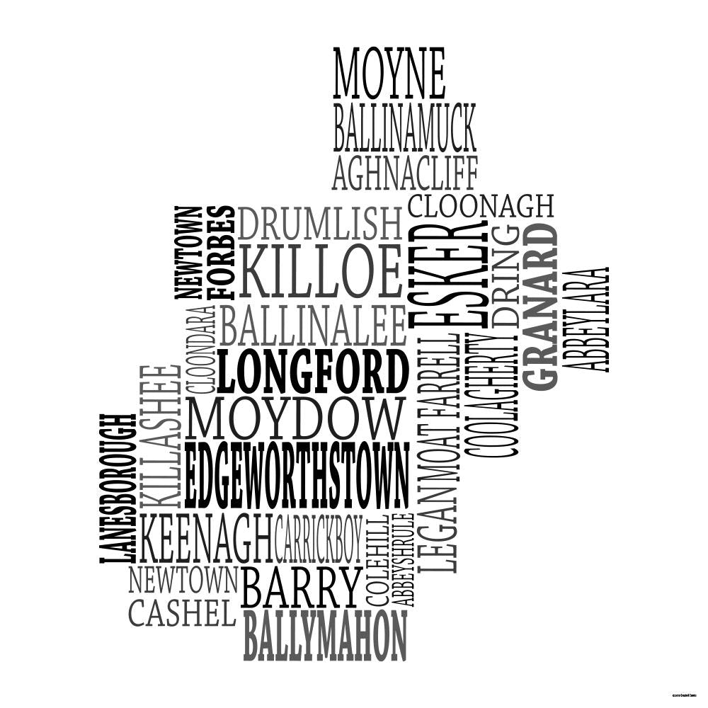 Longford Typographical Map Print